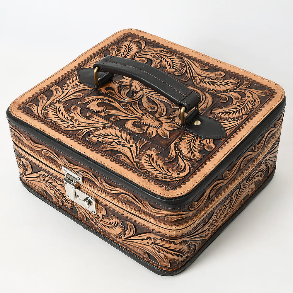American Darling Adbga611 Jewelry Case Hand Tooled Genuine Leather Women Bag Western Handbag Purse