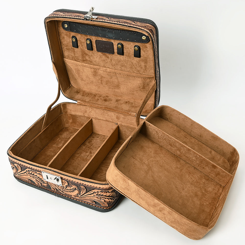 American Darling Adbga611 Jewelry Case Hand Tooled Genuine Leather Women Bag Western Handbag Purse