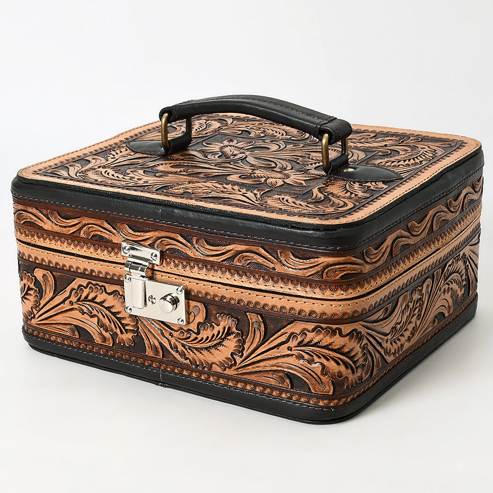 American Darling Adbga611 Jewelry Case Hand Tooled Genuine Leather Women Bag Western Handbag Purse
