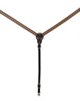 BAR H EQUINE Western Handtooled Leather Horse Headstall & Breast Collar Set