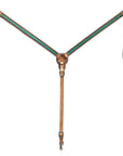 BAR H EQUINE Western Handtooled Leather Horse Headstall & Breast Collar Set