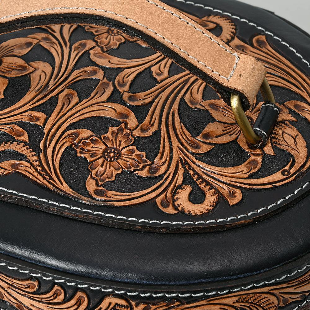American Darling Adbga615 Jewelry Case Hand Tooled Genuine Leather Women Bag Western Handbag Purse