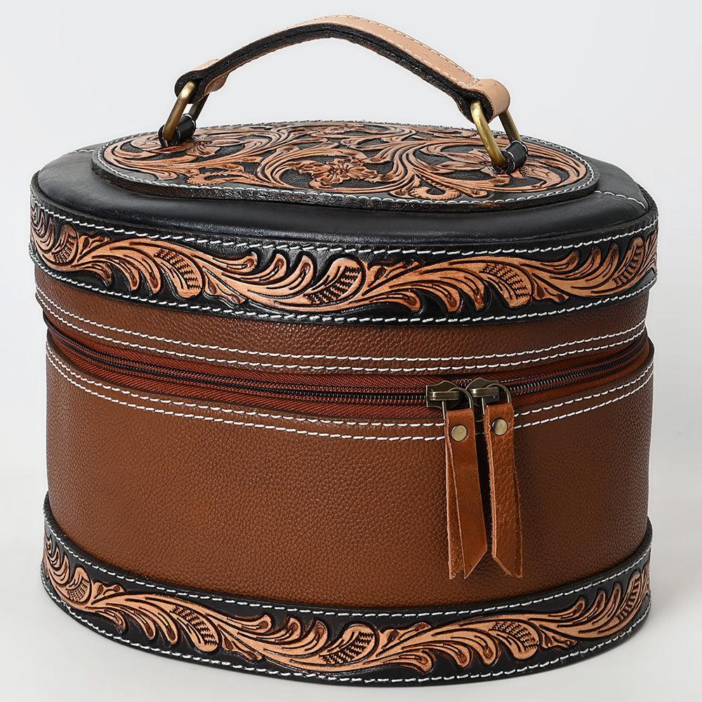 American Darling Adbga615 Jewelry Case Hand Tooled Genuine Leather Women Bag Western Handbag Purse