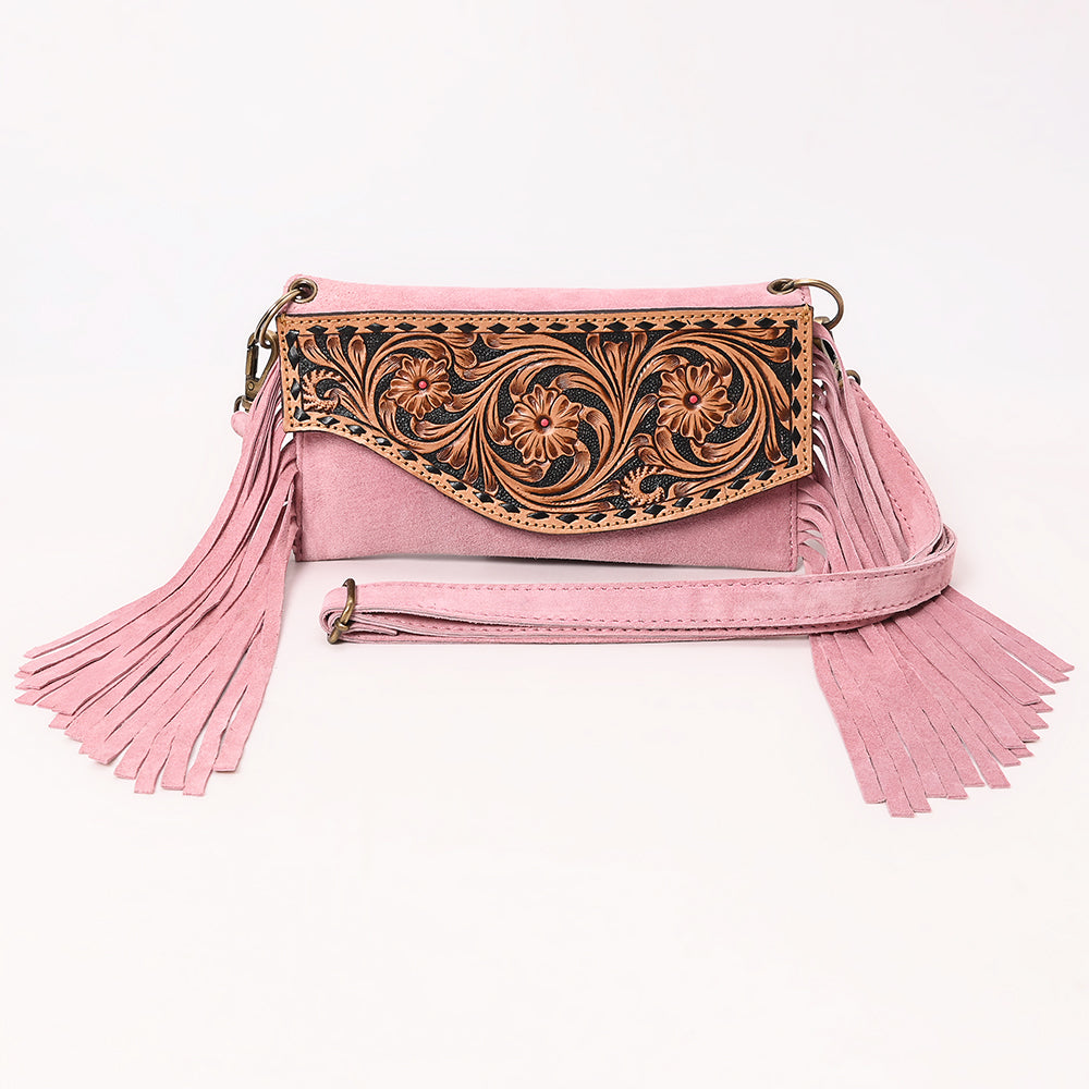 American Darling Hand Curved &amp; Suede Bag Genuine Leather Crossbody Bag