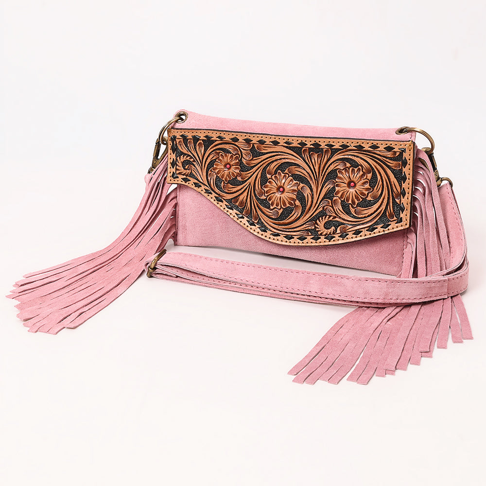 American Darling Hand Curved &amp; Suede Bag Genuine Leather Crossbody Bag