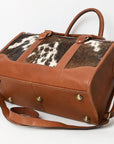 American Darling Adbga625 Duffel Hand Tooled Hair-On Genuine Leather Women Bag Western Handbag Purse