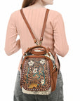 American Darling Backpack Hand Tooled Hair On Genuine Leather Women Bag Western Handbag Purse |