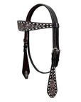 BAR H EQUINE Western Handtooled Leather Horse Headstall & Breast Collar Set