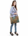 American Darling Tote Crocodile Embossed Genuine Leather Women Bag Western Handbag Purse