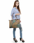 American Darling Tote Crocodile Embossed Genuine Leather Women Bag Western Handbag Purse