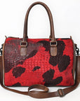 American Darling Western Leather Crocodile Embossed Speedy Bag | Premium Genuine Leather Travel Duffel Bag