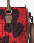 American Darling Western Leather Crocodile Embossed Speedy Bag | Premium Genuine Leather Travel Duffel Bag