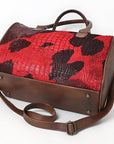 American Darling Western Leather Crocodile Embossed Speedy Bag | Premium Genuine Leather Travel Duffel Bag
