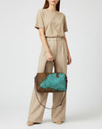 American Darling Western Leather Crocodile Embossed Speedy Bag | Premium Genuine Leather Travel Duffel Bag