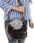 American Darling Canteen Crocodile Embossed Genuine Leather Women Bag Western Handbag Purse