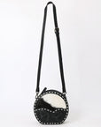 American Darling Canteen Hand Tooled Hair-on Genuine Leather women bag western handbag purse