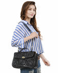 Small Crossbody Beautifully Hand Tooled Genuine Leather women bag western handbag purse
