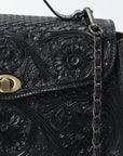 Small Crossbody Beautifully Hand Tooled Genuine Leather women bag western handbag purse