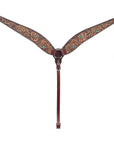 BAR H EQUINE Western Handtooled Leather Horse Headstall & Breast Collar Set