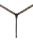BAR H EQUINE Western Handtooled Leather Horse Headstall & Breast Collar Set