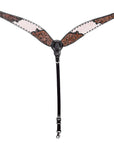 BAR H EQUINE Western Handtooled Leather Horse Headstall & Breast Collar Set