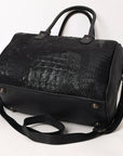 American Darling Western Leather Crocodile Embossed Speedy Bag | Premium Genuine Leather Travel Duffel Bag
