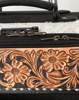 American Darling Travel Case Beautifully Hand Tooled Hair-On Genuine Leather women bag western handbag purse