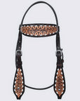 COMFYTACK Western Horse Headstall Breast Collar Set American Leather Tan