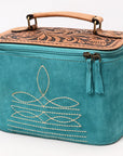 American Darling Jewelry Case Suede Hand Tooled Genuine Leather Women Bag Western Handbag Purse |