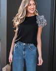 Azari Sleeve Ribbed Knit Top