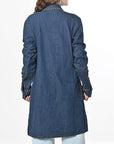 Vintage Denim Western Dress With Studded Tunic Antique Rivets Premium Cotton Fabric
