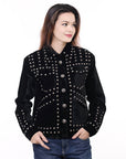 American Darling ADDR020 Denim Women shirt Jacket  Dress Tunic Ladies Girl Top Black
