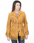 ADJKTLTR07 Genuine Suede leather Women shirt jacket dress ladies girl