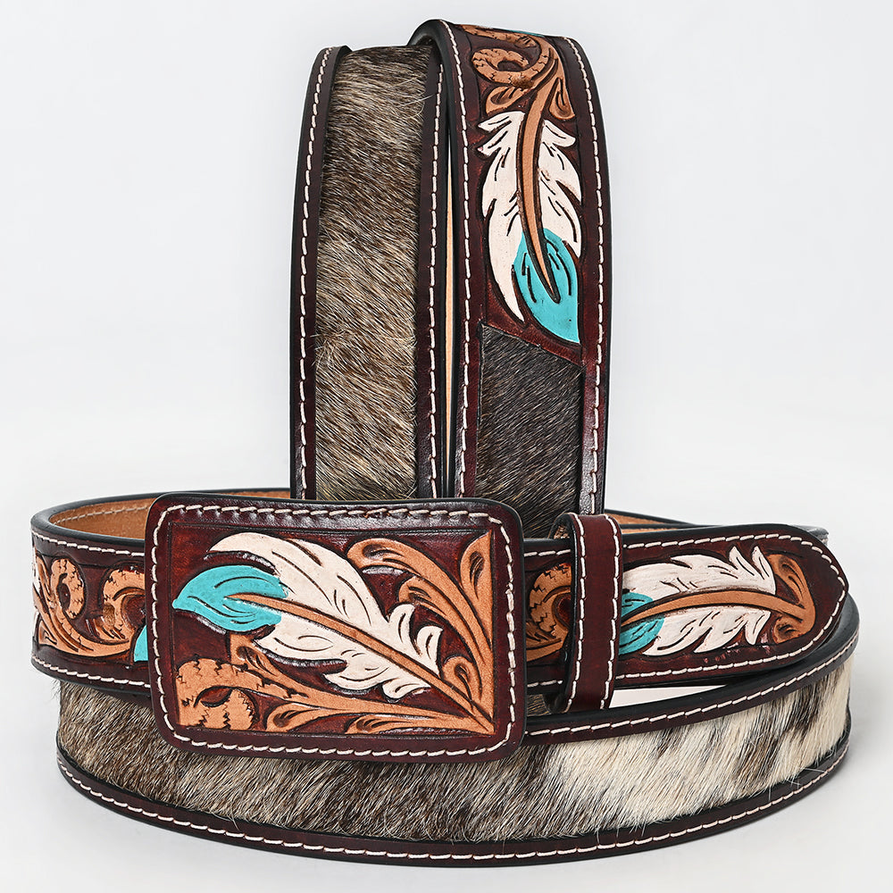 American Darling  Beautifully Hand Tooled Genuine American Leather Belt Men and  Women