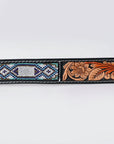 AMERICAN DARLING Beautifully Handtooled American Leather Unisex Belt Beeded