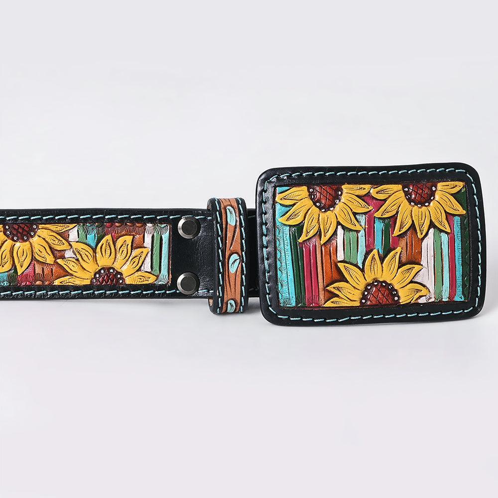 AMERICAN DARLING Beautifully Hand Tooled American Leather Unisex Belt