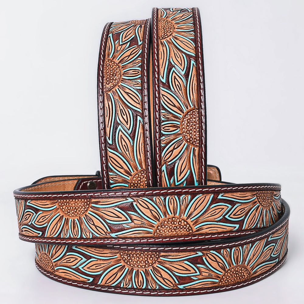 American Darling  Beautifully Hand Tooled Genuine American Leather Belt Men and  Women