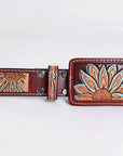 American Darling  Beautifully Hand Tooled Genuine American Leather Belt Men and  Women