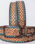 American Darling  Beautifully Hand Tooled Genuine American Leather Belt Men and  Women