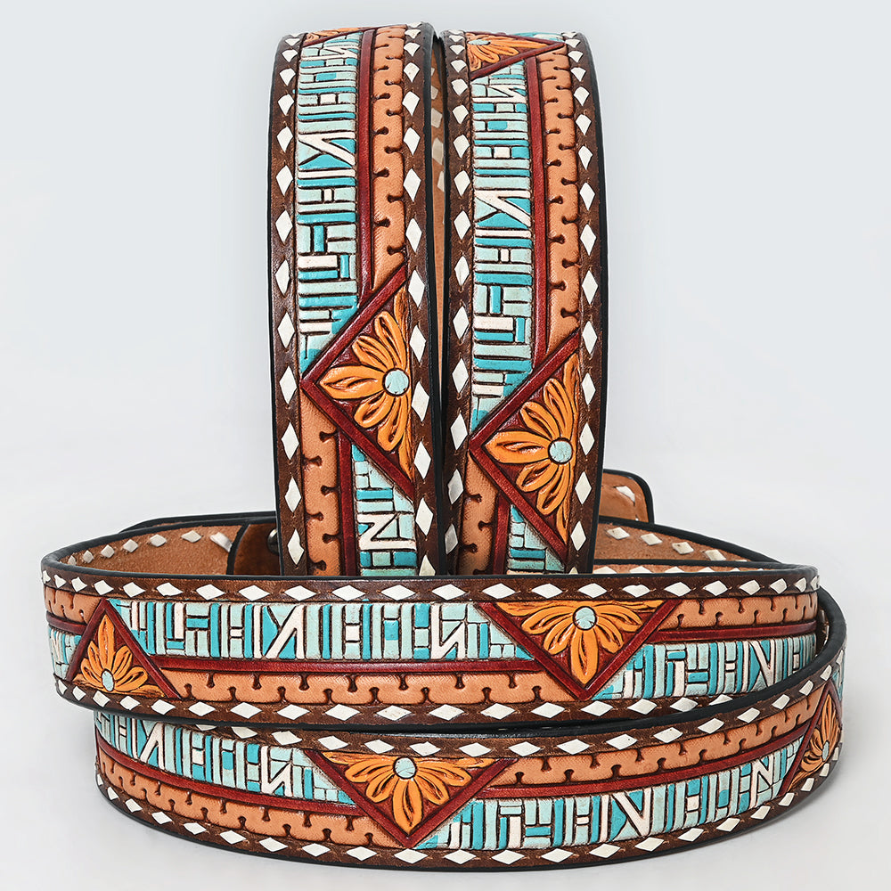 Beautifully Hand Tooled Genuine American Leather Belt Men and Women