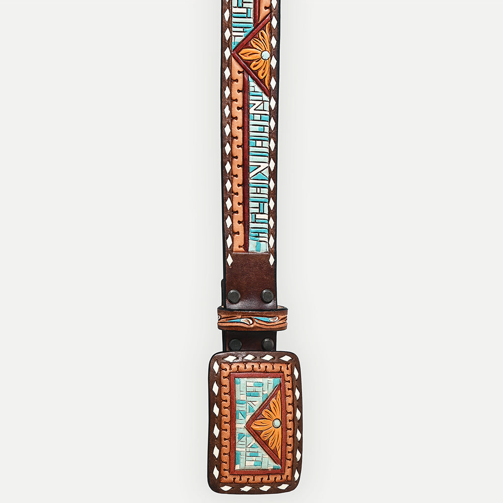American Darling  Beautifully Hand Tooled Genuine American Leather Belt Men and  Women