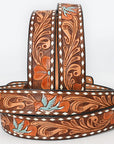 American Darling  Beautifully Hand Tooled Genuine American Leather Belt Men and  Women