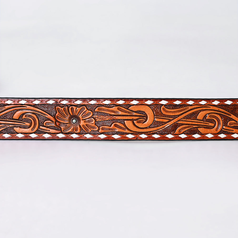 American Darling  Beautifully Hand Tooled Genuine American Leather Belt Men and  Women