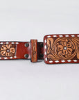 AMERICAN DARLING Beautifully Hand Tooled American Leather Unisex Belt