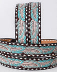 AMERICAN DARLING Beautifully Hand Tooled American Leather Unisex Belt