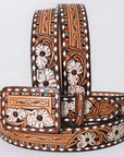 AMERICAN DARLING Beautifully Hand Tooled American Leather Unisex Belt