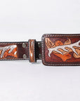 AMERICAN DARLING Beautifully Hand Tooled American Leather Unisex Belt