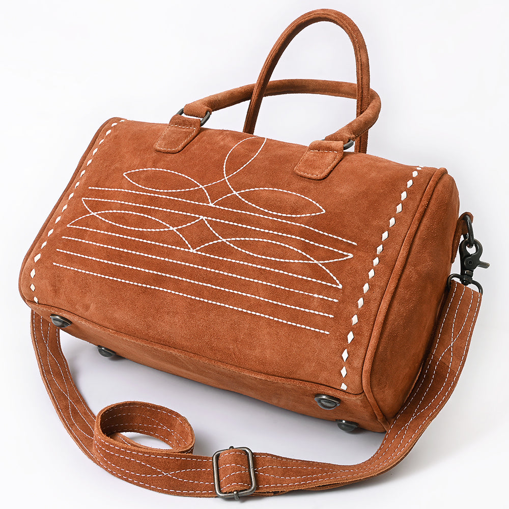 American Darling Duffel Genuine Suede Leather women's bag, western handbag, purse| handbag | Hand tooled purse