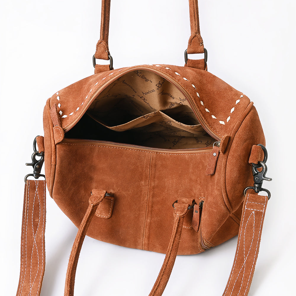 American Darling Duffel Genuine Suede Leather women's bag, western handbag, purse| handbag | Hand tooled purse