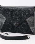 American Darling Envelope Hand Tooled Hair-on Genuine Leather women bag western handbag purse